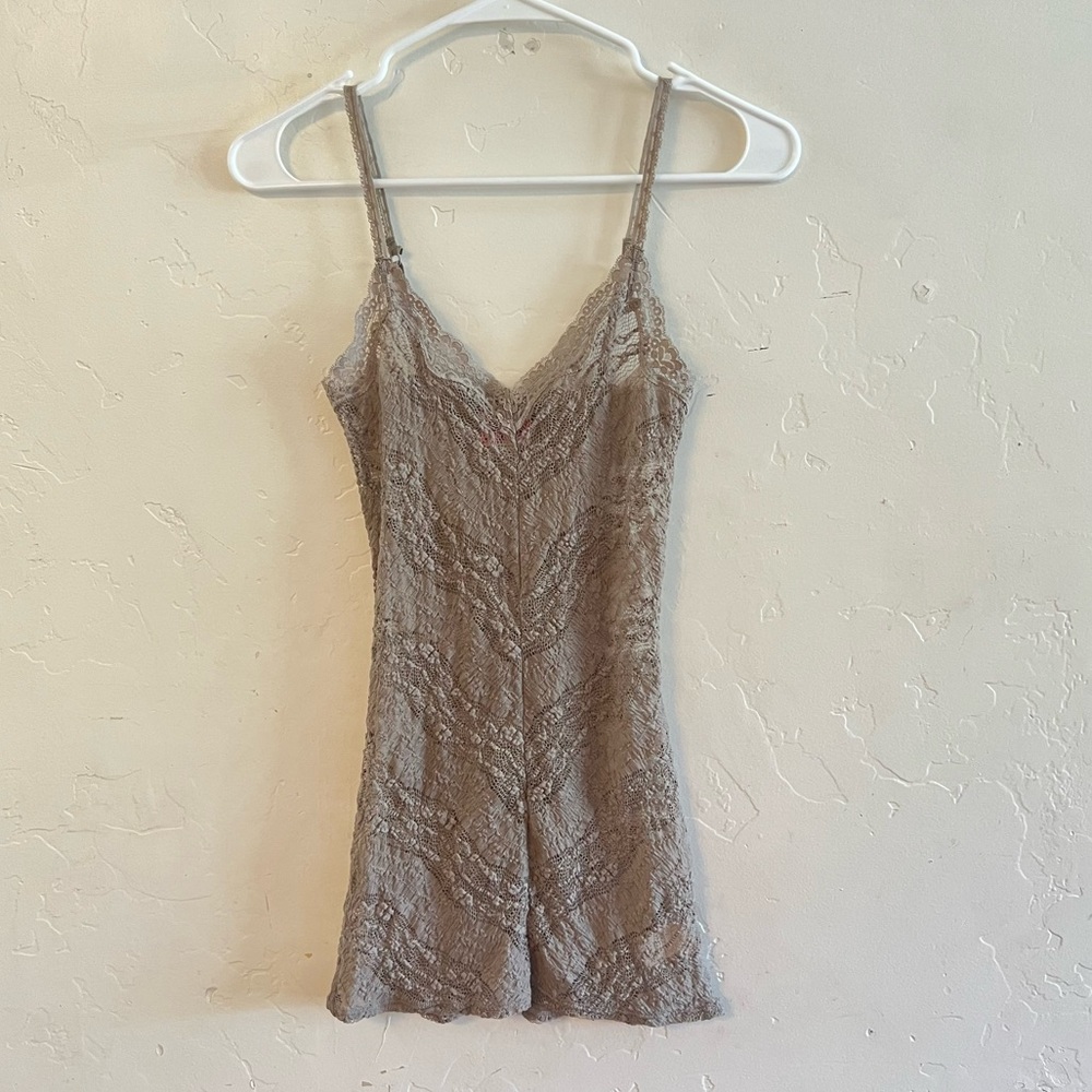Intimately Free People Cream Lace Sheer Tank Top Extra Small